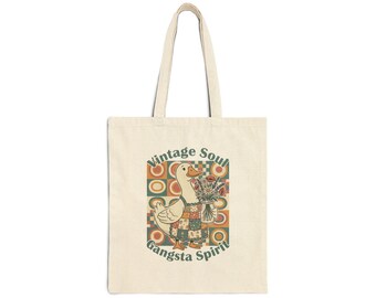 Vintage Soul Gangsta Spirit Goose Canvas Tote
