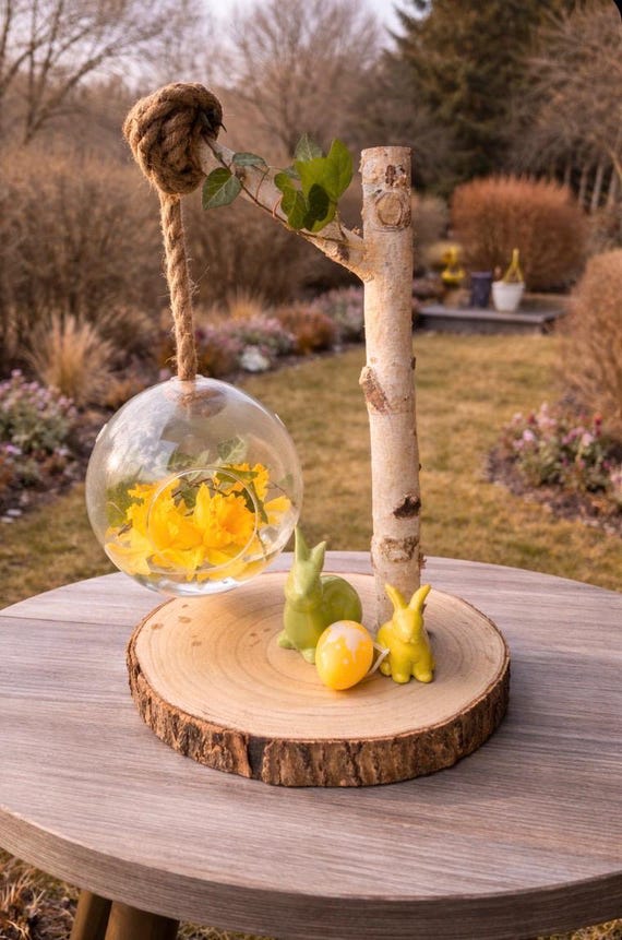 Holz deko , Tisch deko , Blumen deko