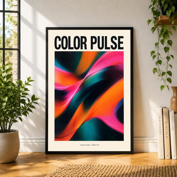 Color Pulse Poster, Colorful Abstract Wall Art, Modern Gradient Print, Bright Contemporary Poster, Studio Decor