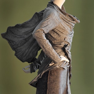 Women's Jacket Long Drape, Sculptural Wired Jersey Wrap, Design Yourself Versatile Looks image 5