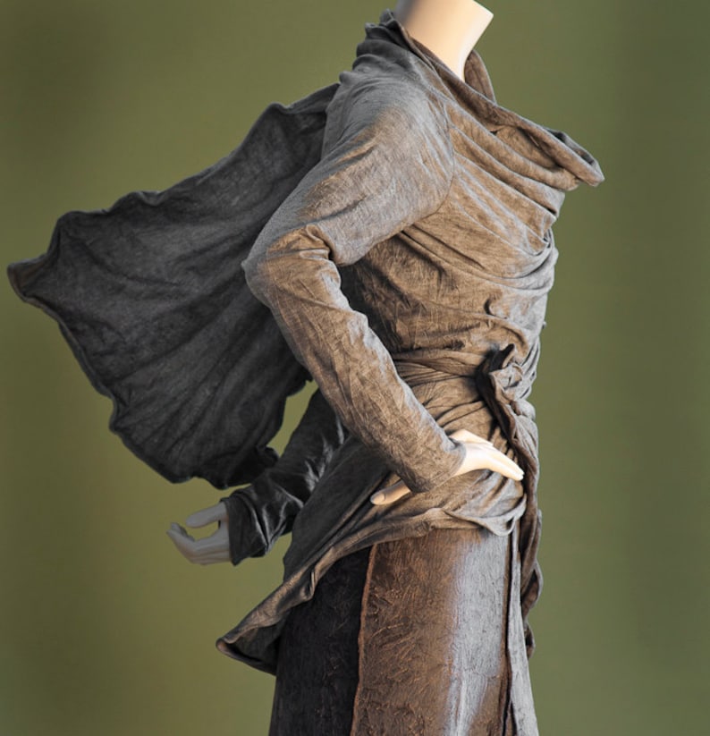 Women's Jacket Long Drape, Sculptural Wired Jersey Wrap, Design Yourself Versatile Looks image 5