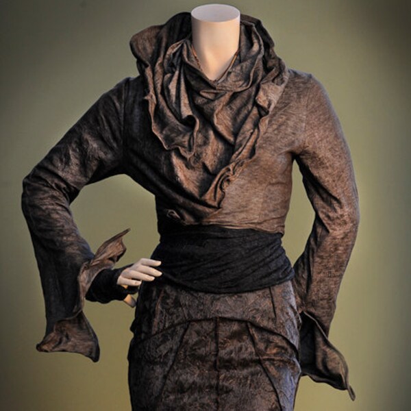 Women's Jacket Short Bolero, Sculpting Wired Wrap in Cashmere or Jersey, Design Yourself Versatile Looks