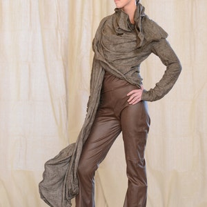 Women's Jacket Long Drape, Sculptural Wired Jersey Wrap, Design Yourself Versatile Looks image 1