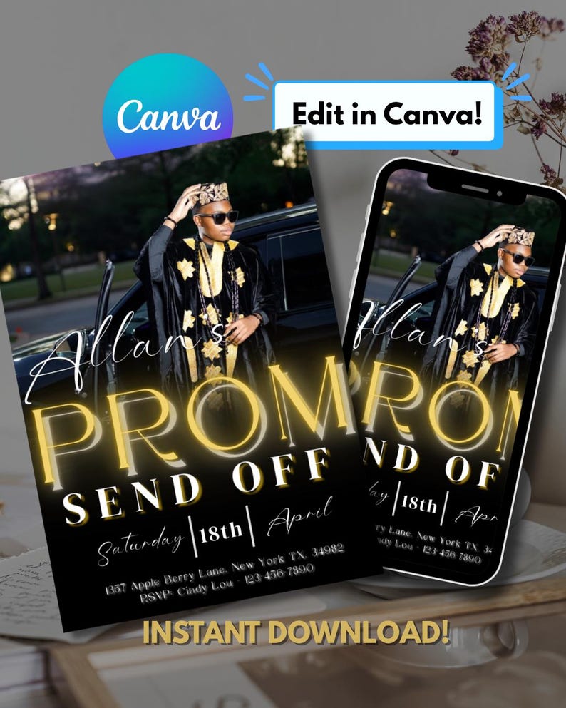 Prom Send off Invitation Editable | Graduation Party Invite | Class of ...