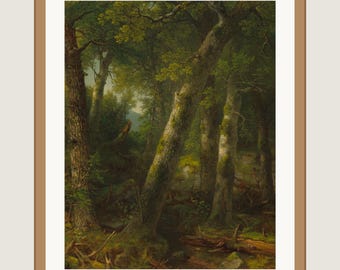 Asher Durand Forest Landscape Framed Print | Hudson River School Art | 11x14 Matted