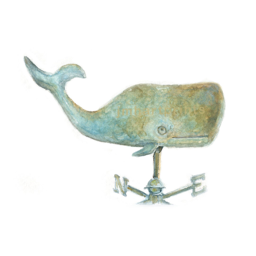 Watercolor Whale Wind Vane Whale Wind Vane Print - Etsy