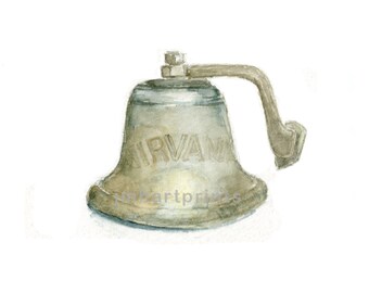 Watercolor Ships Bell, Ships Bell Print