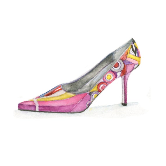 Watercolor Pucci Shoe Pucci Shoe Print Pucci Shoe Retro | Etsy