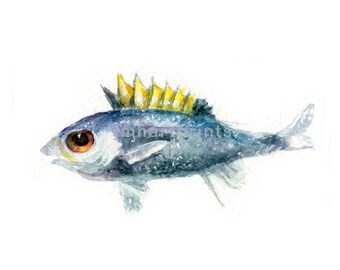 Watercolor Baby Tuna, Baby Tuna Print