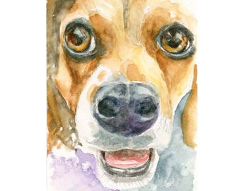 Watercolor Beagle, Beagle Art, Beagle Print, Dog Art, Dog Print, Beagle Illustration, Beagle Painting