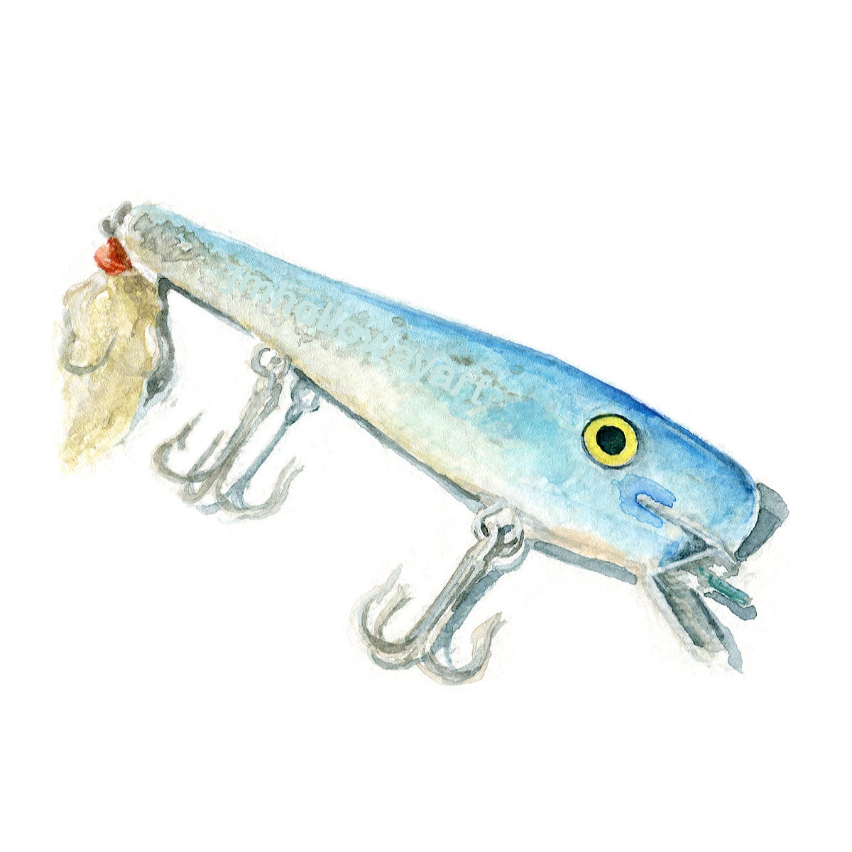 Watercolor Lure, Lure Print, Saltwater Lure Print, Vintage Tackle