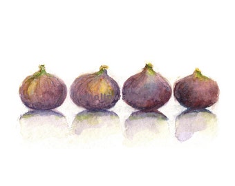 Figs, Figs Print, Watercolor Figs, Fruit Print, Fruit, Kitchen Art