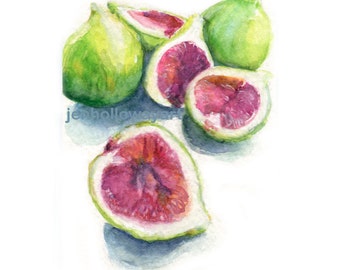 Watercolor Figs, Fig Print, Fresh Fig Print, Fruit Print, Fruit Art