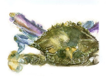 Watercolor Blue Crab, Blue Crab Print, Crab Print, Crab Art, Blue Crab Art