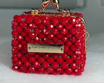 Mini porte monnaie en perle de cristal