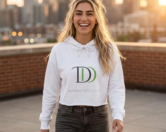 Cropped hoodie met DD-monogramlogo | Sweatshirt van minimaal merk