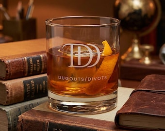Monogram Initials Engraved Whiskey Glass | 10.5oz