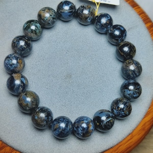 Pulsera de pietersita natural, piedra de tormenta rectangular.