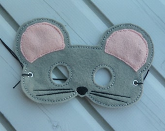 Felt Grey Mouse Mask