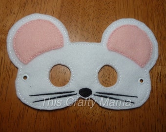 Felt White Mouse Mask