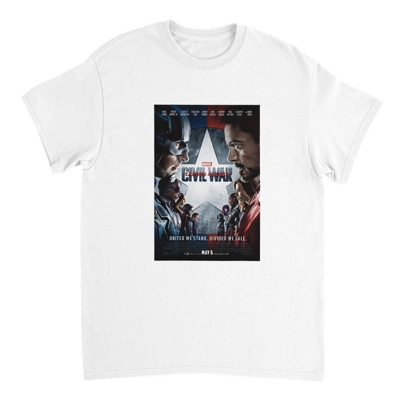 Captain America: Civil War Cinematic Tee – Choose Your Side, Show Your Allegiance! White