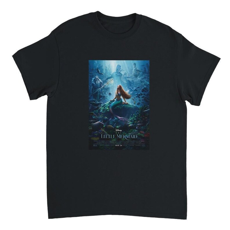 The Little Mermaid Live-Action T-Shirt – Under the Sea Adventure in White or Black Black