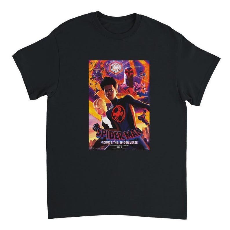 Spider-Man: Across the Spider-Verse "Miles Morales" T-Shirt in Your Choice of Classic Hues Black