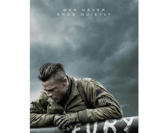 Fury Brad Pitt Movie Poster – Iconic War Drama Matte Paper Print