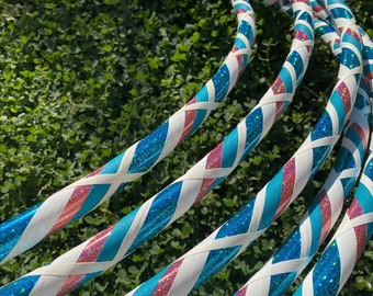 Candy Dream Hula Hoop, Blue & Coral Pink Sequin, Collapsible