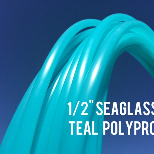 Seaglass Teal 1/2" Polypro Dance & Exercise Hula Hoop COLLAPSIBLE push button or minis - turquoise blue green