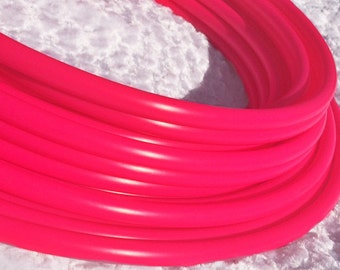 UV Pink  5/8" HDPE Dance Travel Hula Hoop COLLAPSIBLE push button or minis - ultraviolet glows in black light