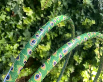 Peacock Collapsible Hula Hoop or MINIS, Teal Purple, Green