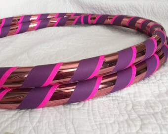 Pink Lotus Dance & Exercise Hula Hoop COLLAPSIBLE or Push Button - coral purple neon pink