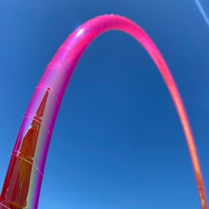 Hibiscus HDPE or POLYPRO Performance Dance & Exercise Hula Hoop - color changing 5/8" 3/4" brick hot pink