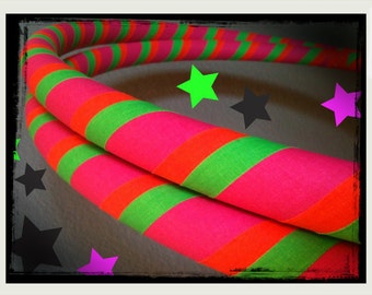 Neon Rainbow Sherbet  Dance & Exercise Hula Hoop COLLAPSIBLE or Push Button pink green orange