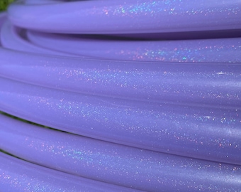 Aro de hula hula de polipropileno con purpurina amatista brillante, plegable, color lila y morado