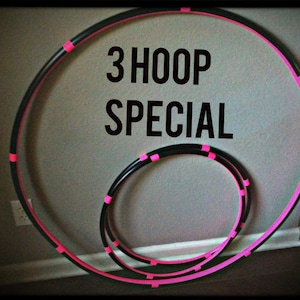 SALE 10 percent off Lot Of 3 Hula HOOPS 1 Collapsible or Push Button Body Hoop & 2 Mini Arm Hoops best seller image 1