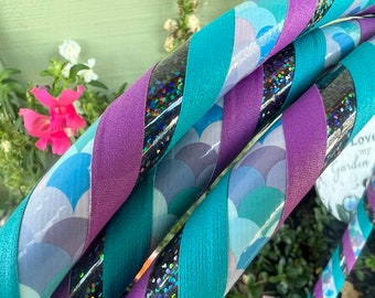 Dragon's Heart Collapsible Hula Hoop, Teal Purple Black, Fitness Dance
