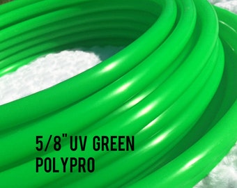 UV Green Polypro Hula Hoop - 5/8" Exercise Dance Hoop, Collapsible