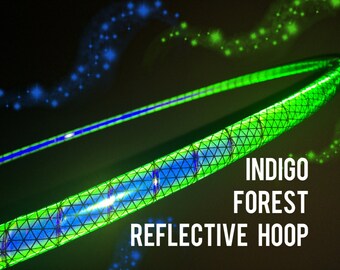 Indigo Forest Reflective HDPE or Polypro 5/8" 3/4" Dance & Exercise Hula Hoop - NOT an LED hoop