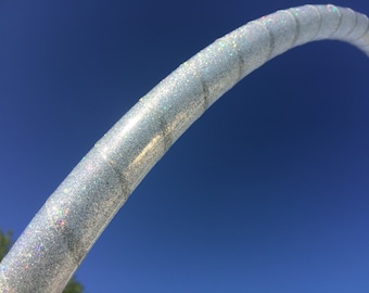 Clear Rainbow Glitter Polypro or HDPE 3/4" 5/8"  Fitness, Performance, Dance & Exercise Hula Hoop