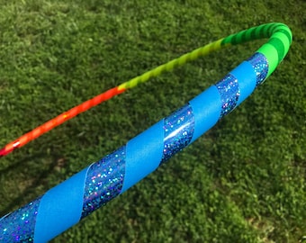 Rainbow Grip Dance & Exercise Hula Hoop COLLAPSIBLE Polypro, HDPE, beginner, advanced, or weighted
