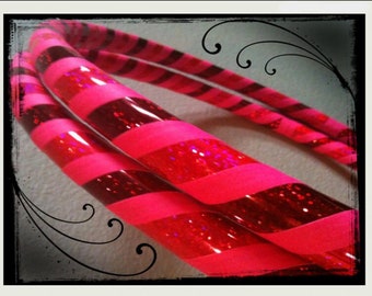 Wildberry Collapsible Hula Hoop, Red Neon Pink, Dance Exercise