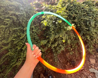 Ready to Ship - UV Jade Dragon 3/4” HDPE 26” hoop orange and seaglass green