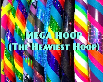 Aros de hula hoop MEGA para adultos y tallas grandes: agarre, brillo, purpurina, arcoíris, trucos, aros para la cintura.