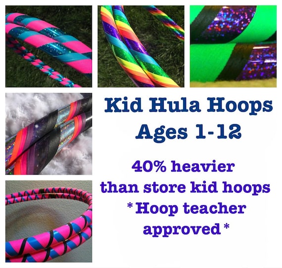 Quality Kid Hula Hoops - Grip, Sparkle, Glitter, Rainbow, Children