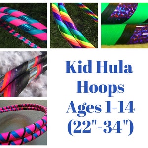 Quality Kid Hula Hoops - Grip, Sparkle, Glitter, Rainbow, Children