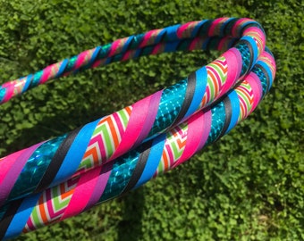 Fruity Stripes Dance Hula Hoop - Polypro, HDPE, beginner, advanced, or weighted rainbow