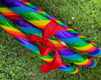 Glitter Rainbow Hula Hoop Set – Collapsible Fitness, Mommy & Me