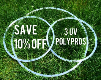 UV Polypro Hula Hoop Set – Exercise & Arm Hoops, Optional Grip